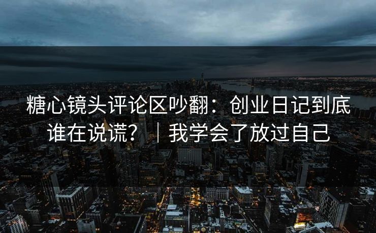 糖心镜头评论区吵翻：创业日记到底谁在说谎？｜我学会了放过自己