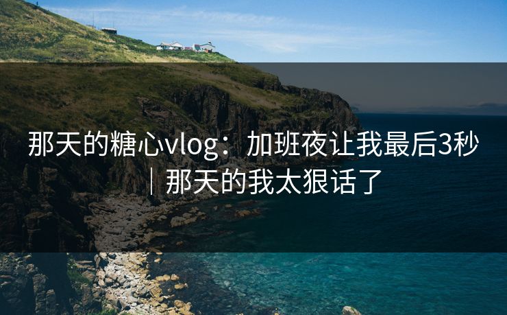 那天的糖心vlog：加班夜让我最后3秒｜那天的我太狠话了