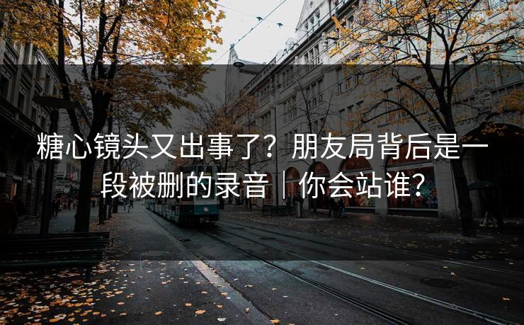 糖心镜头又出事了？朋友局背后是一段被删的录音｜你会站谁？