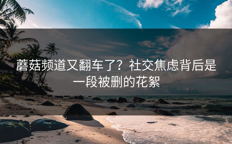 蘑菇频道又翻车了？社交焦虑背后是一段被删的花絮